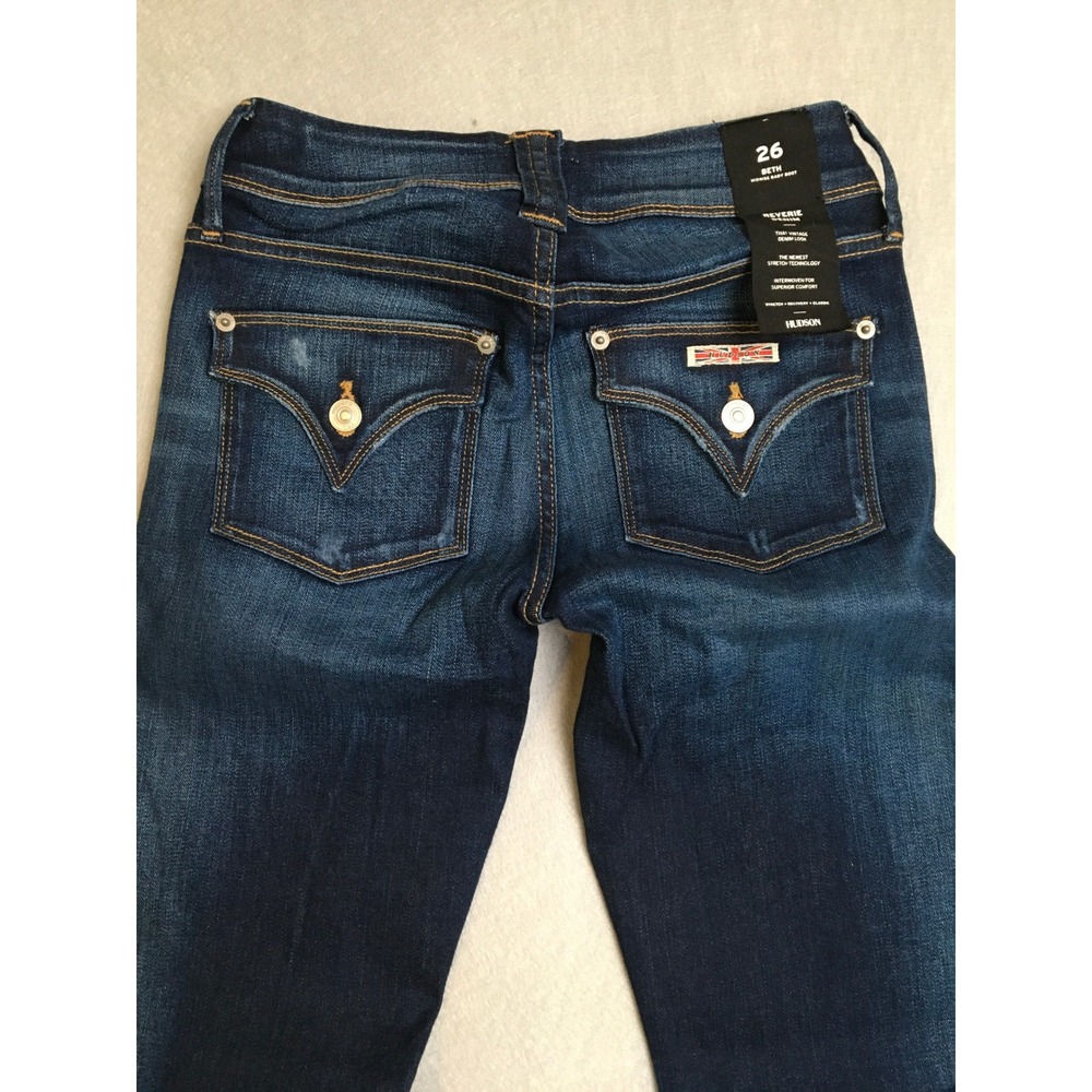 Y2K Inspired Hudson Beth Midrise Baby Boot Jeans Reverie Denim Dark Wash 26 NWT - Picture 5 of 8